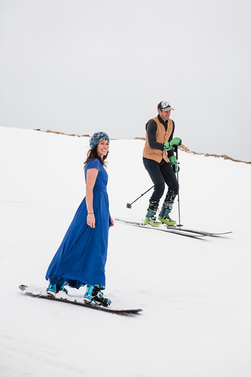 Backcountry Skiing Engagement Colorado Adventure Wedding Photographer Loveland Pass
