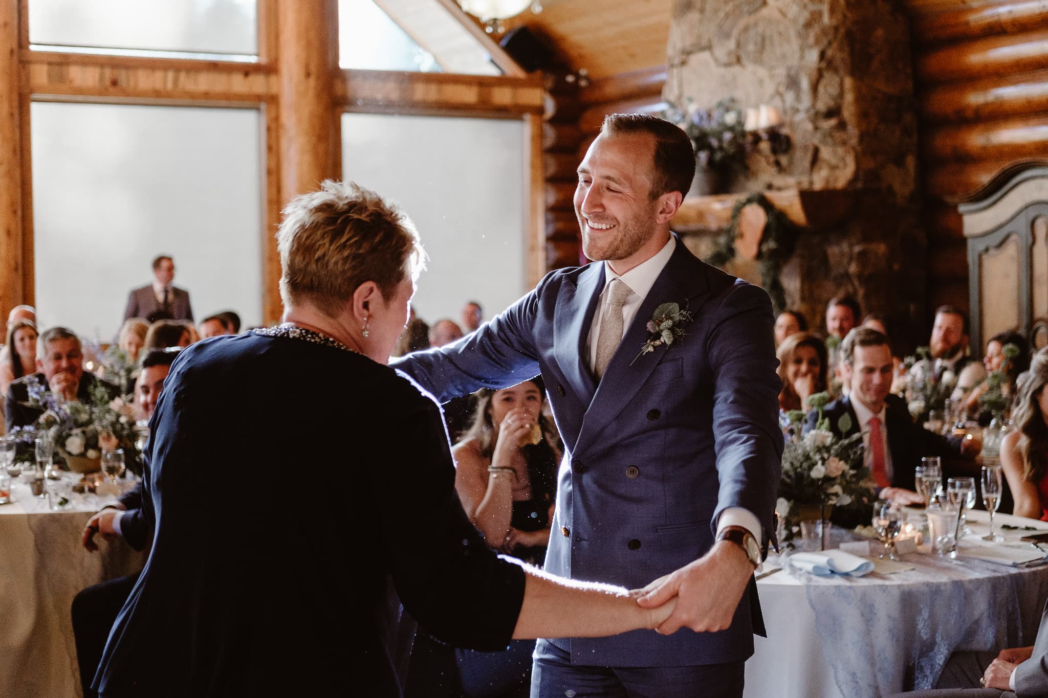 Bride dancing with her father at Breckenridge Nordic Center wedding, Summit County wedding photographer
