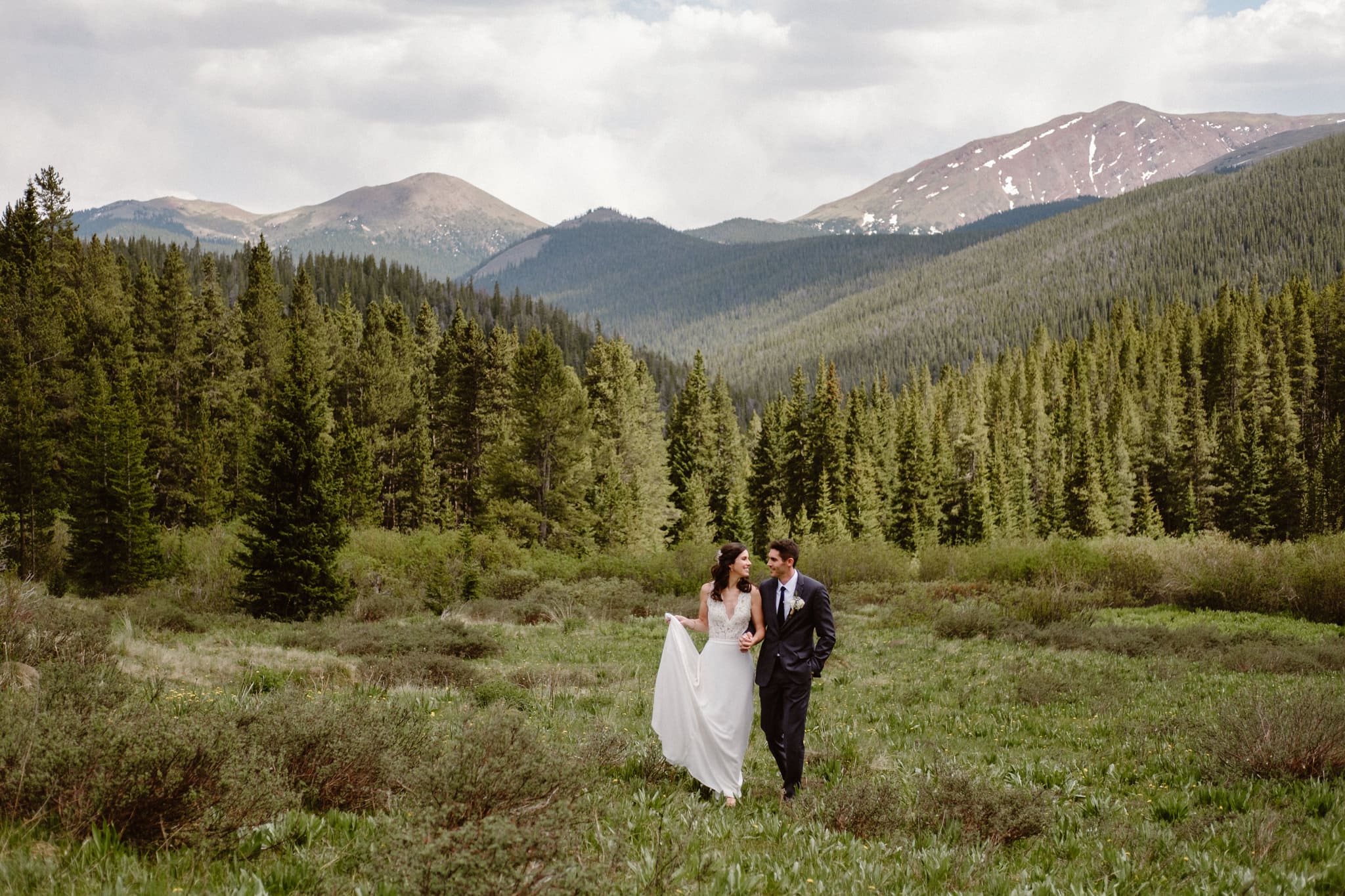 Bride and groom portraits at Boreas Pass, Breckenridge wedding photographer, Colorado elopement photographer