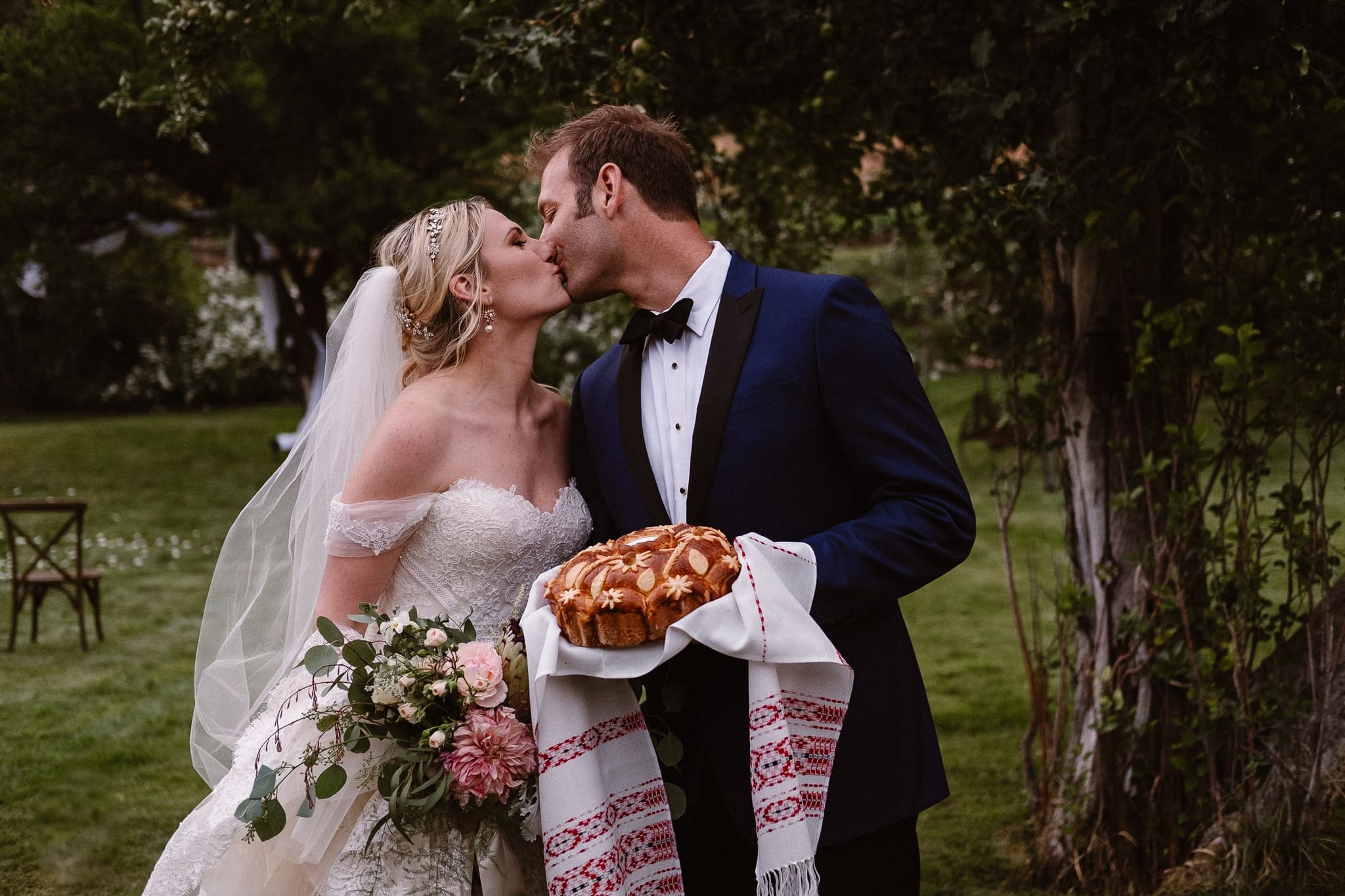 Aspen ranch wedding, Colorado mountain wedding photographer, private ranch wedding reception, Russian wedding bread loaf with salt