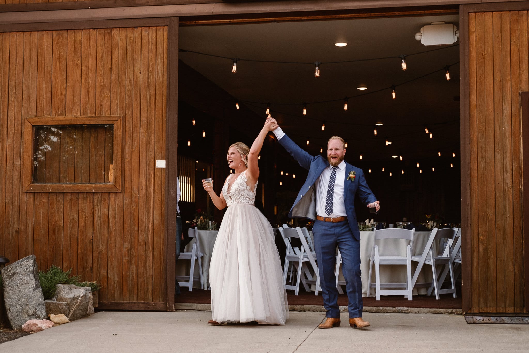 Steamboat Springs wedding photographer, La Joya Dulce wedding, Colorado ranch wedding venues, bride and groom grand entrance
