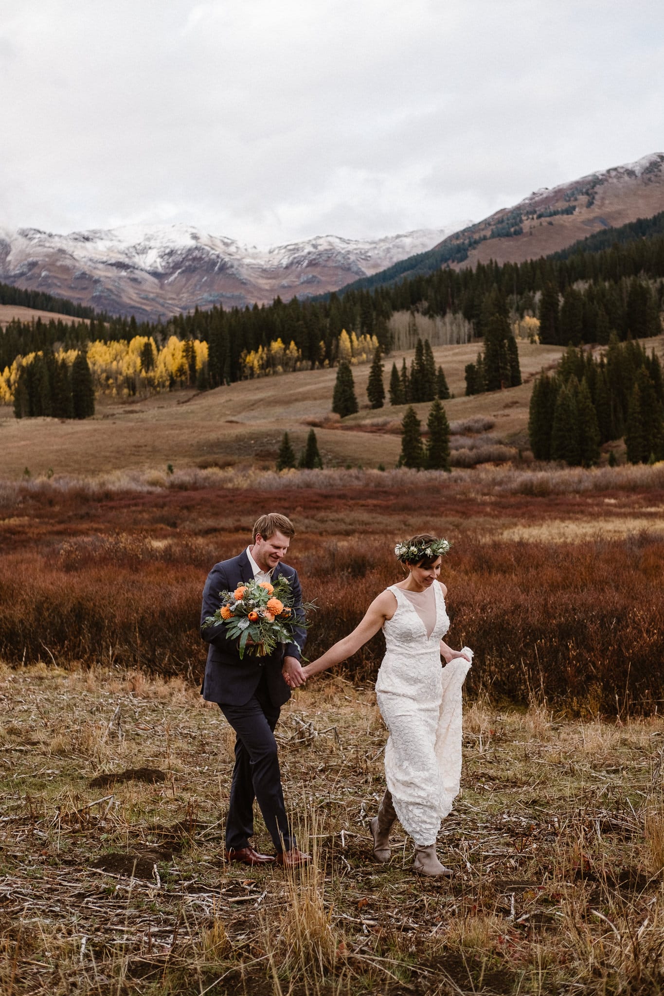 Crested Butte Wedding Photographer, Scarp Ridge Lodge intimate elopement, self solemnized elopement in Colorado, Colorado mountain adventure wedding, bride and groom portraits, 