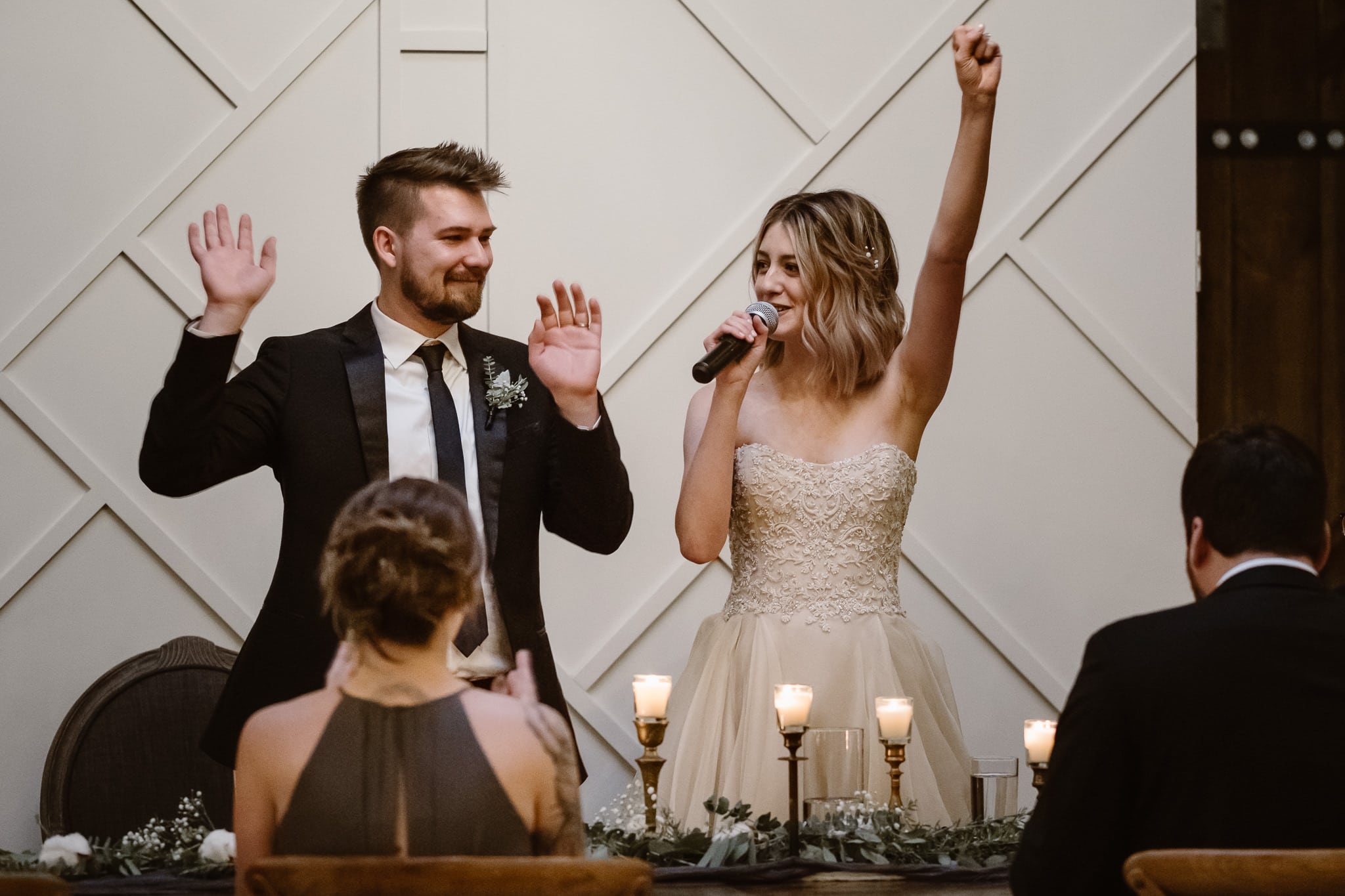 St Vrain Wedding Photographer | Longmont Wedding Photographer | Colorado Winter Wedding Photographer, Colorado industrial chic wedding ceremony, wedding toasts