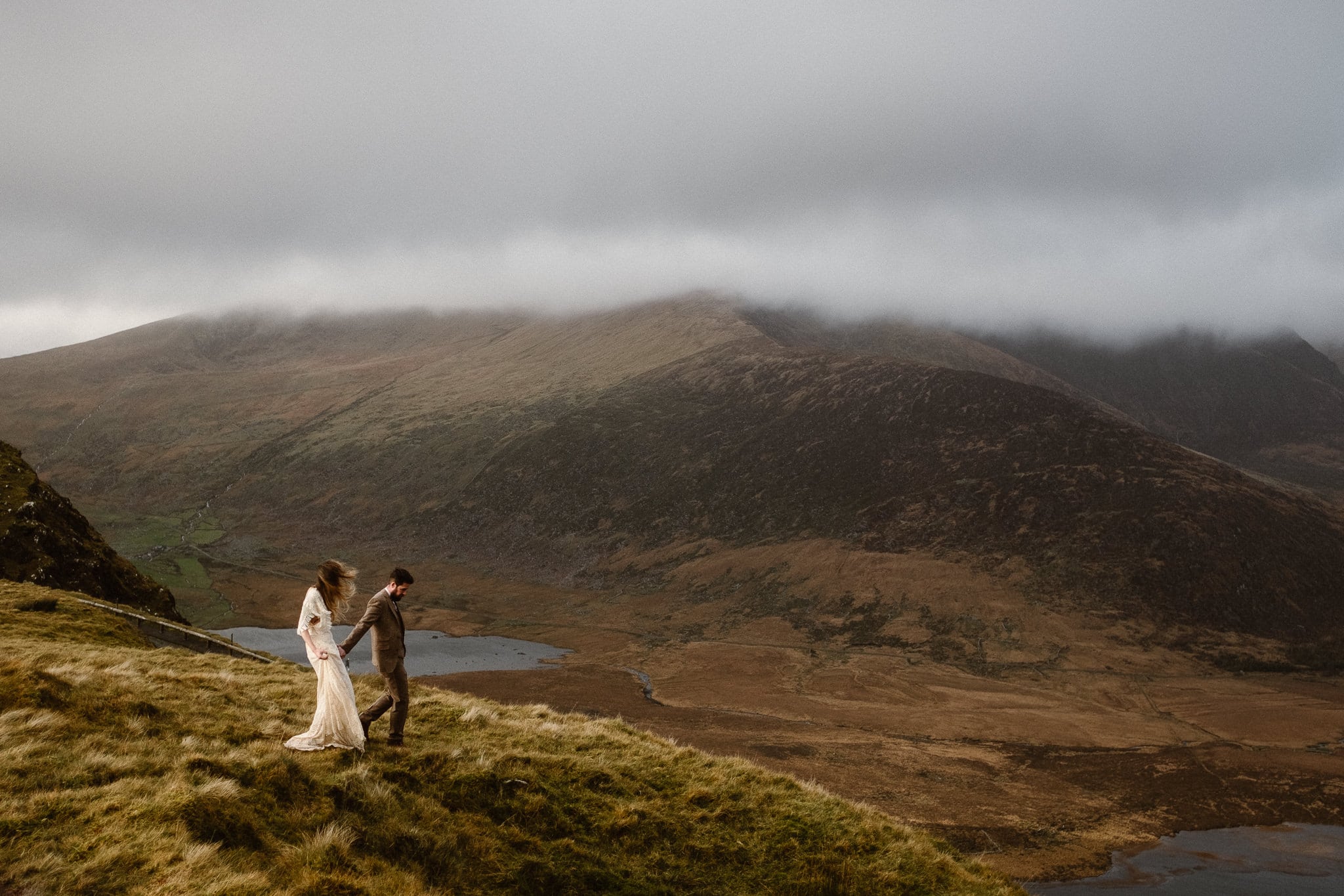 Ireland elopement photographer, Conor Pass adventure elopement, Ireland destination wedding photographer, adventure wedding photographer, hiking elopement