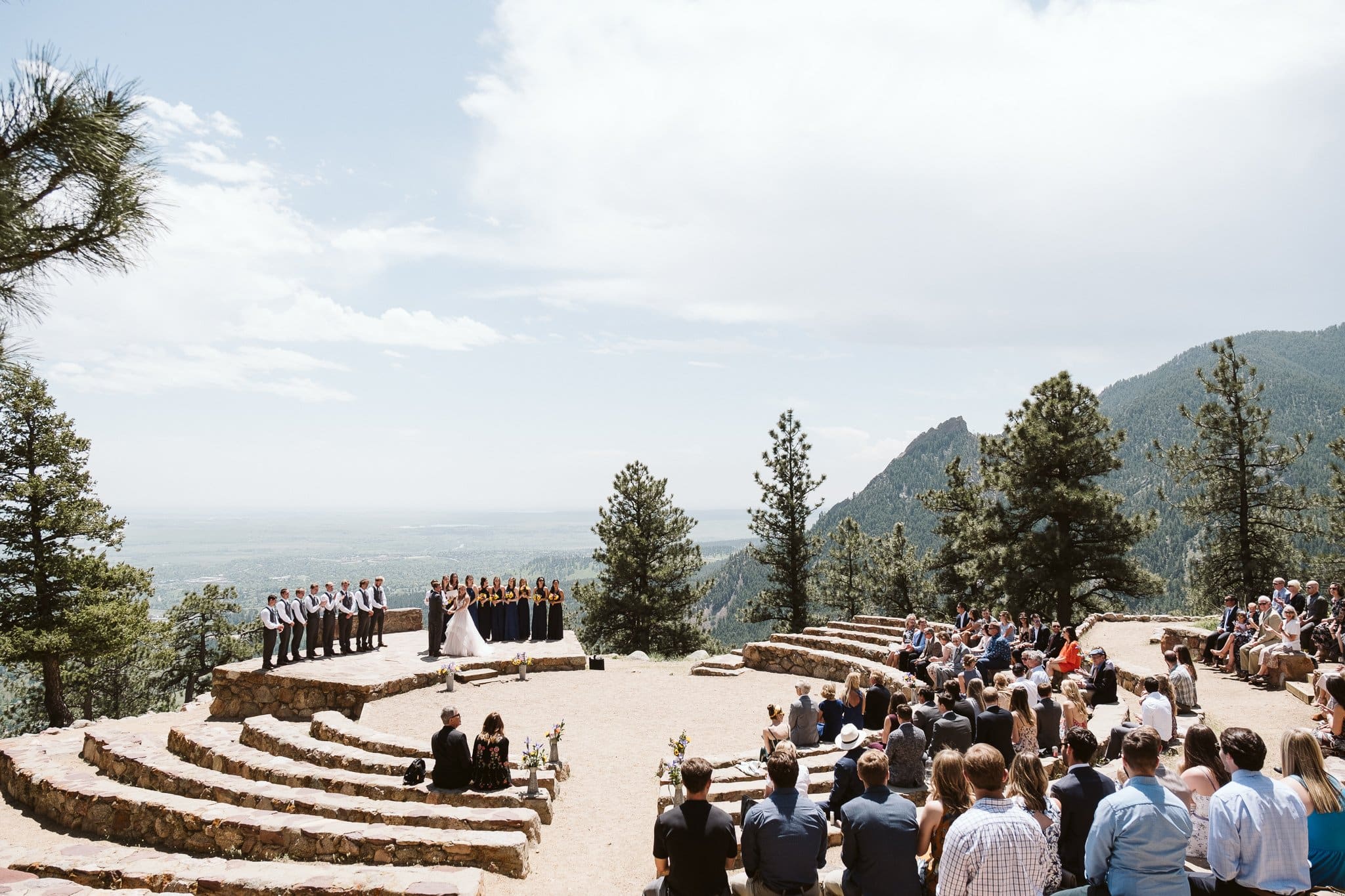 Sunrise Amphitheater summer wedding ceremony in Boulder