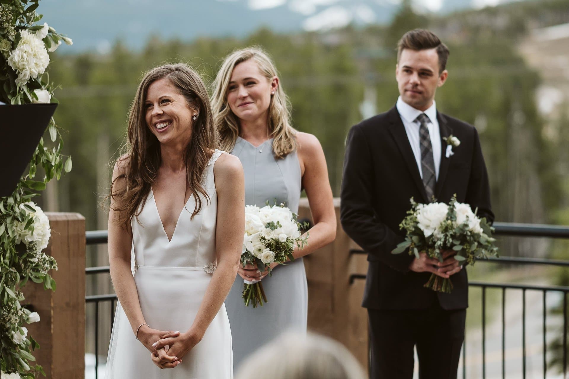 Wedding ceremony at Sevens at Breckenridge Ski Resort, Colorado mountain wedding photographer