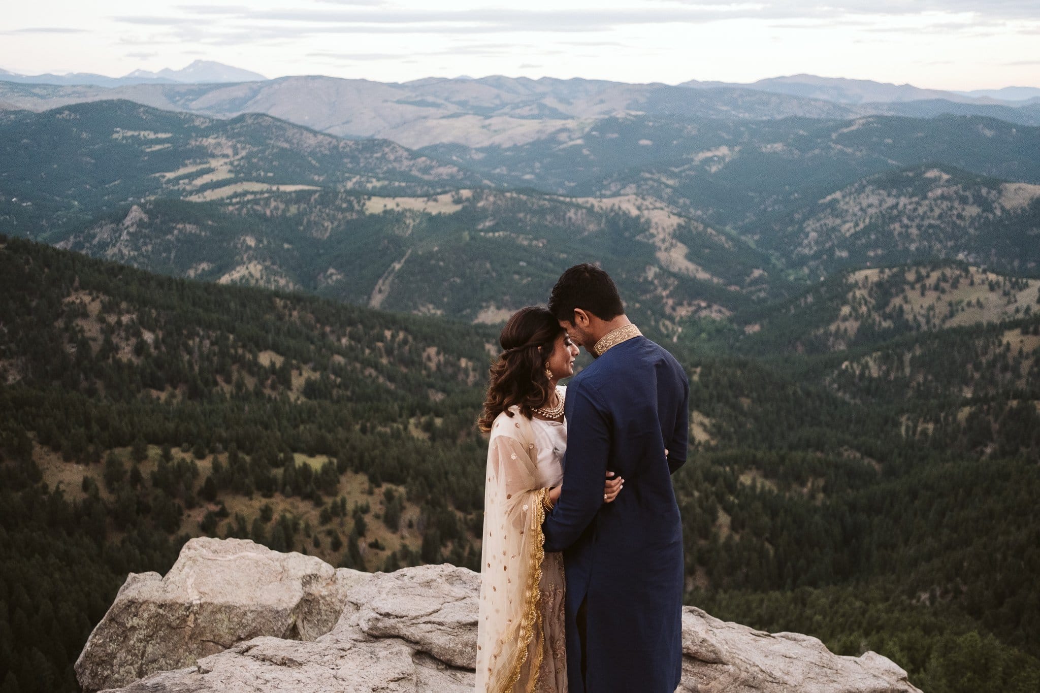 Boulder engagement session in the mountains, Indian engagement session outfits