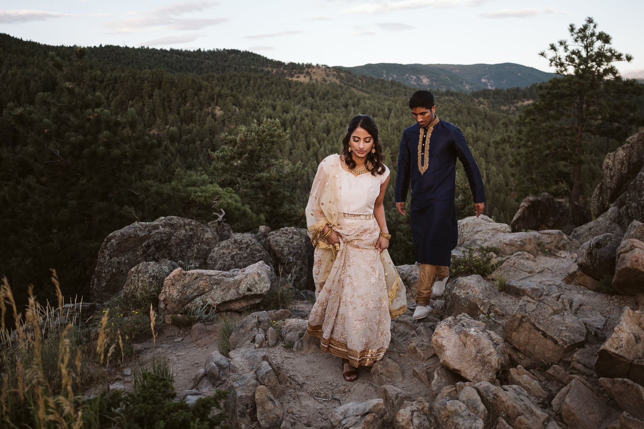 Indian engagement session, mountain engagement photos in Boulder Colorado