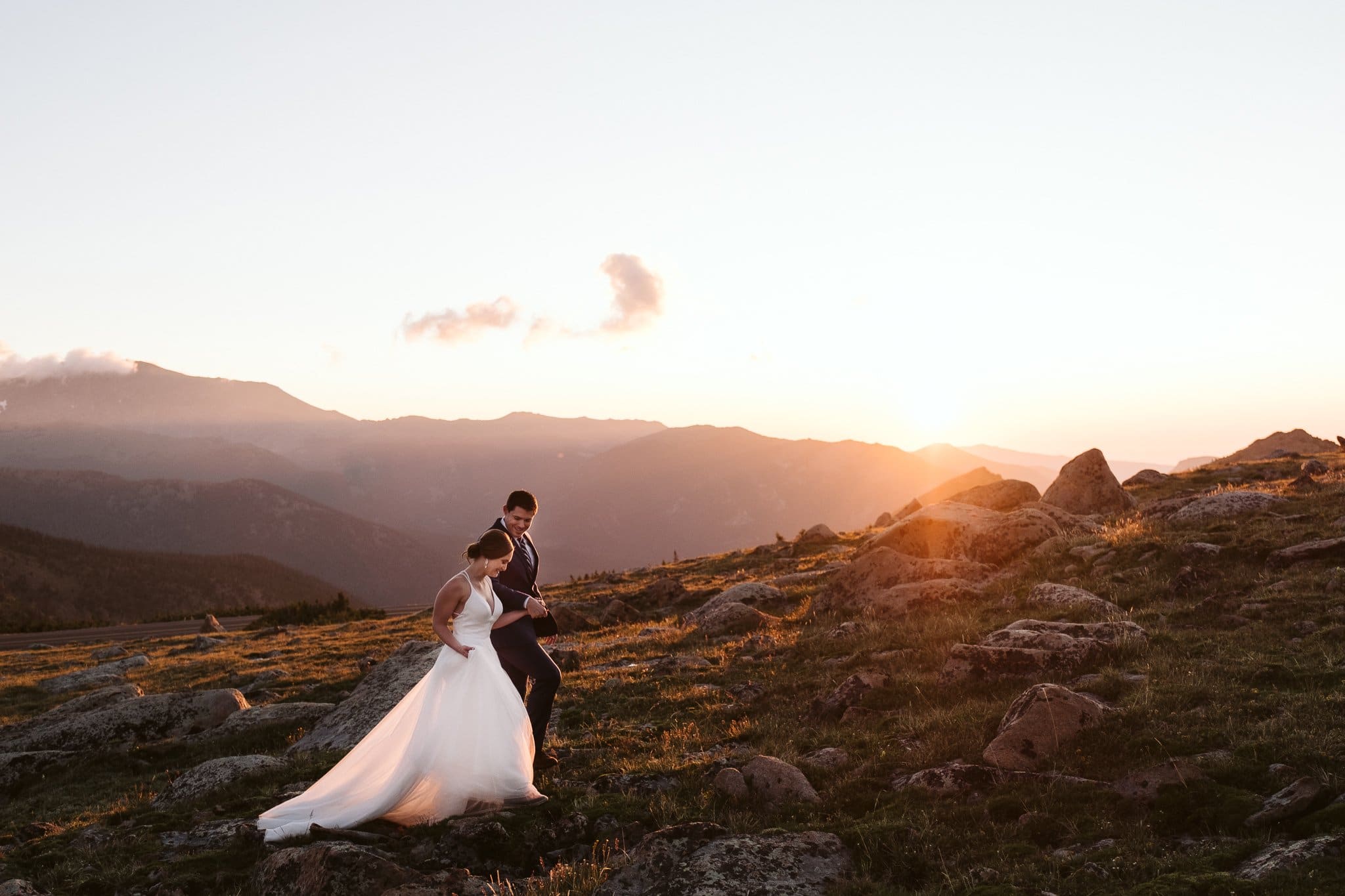 Sunrise hiking elopement in Rocky Mountain National Park