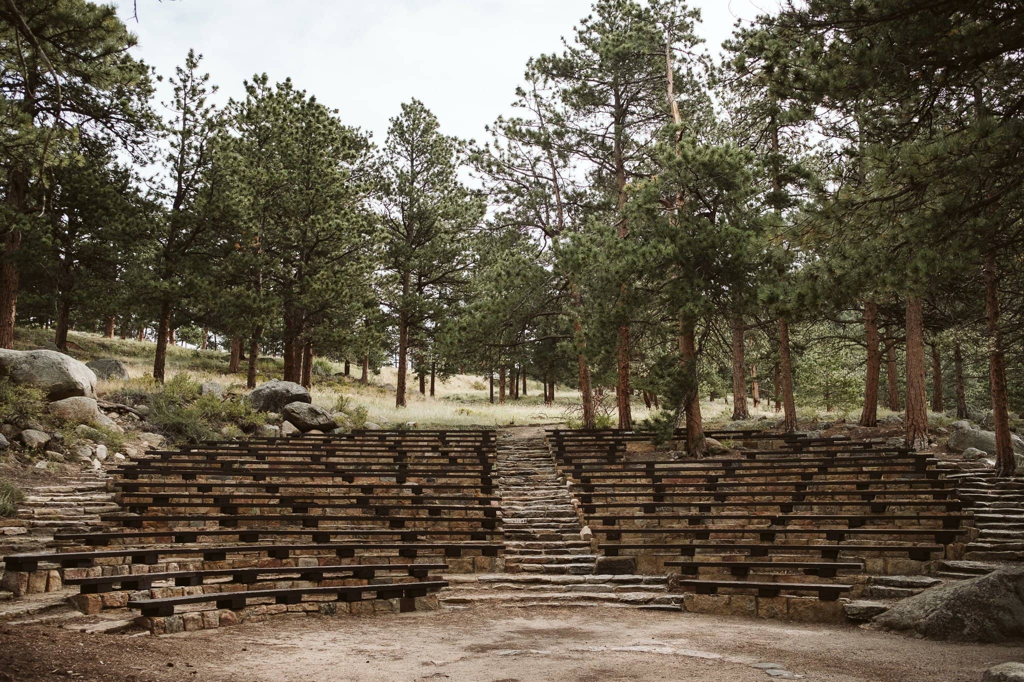 Moraine Park Amphitheater wedding and elopement ceremony venue in Rocky Mountain National Park