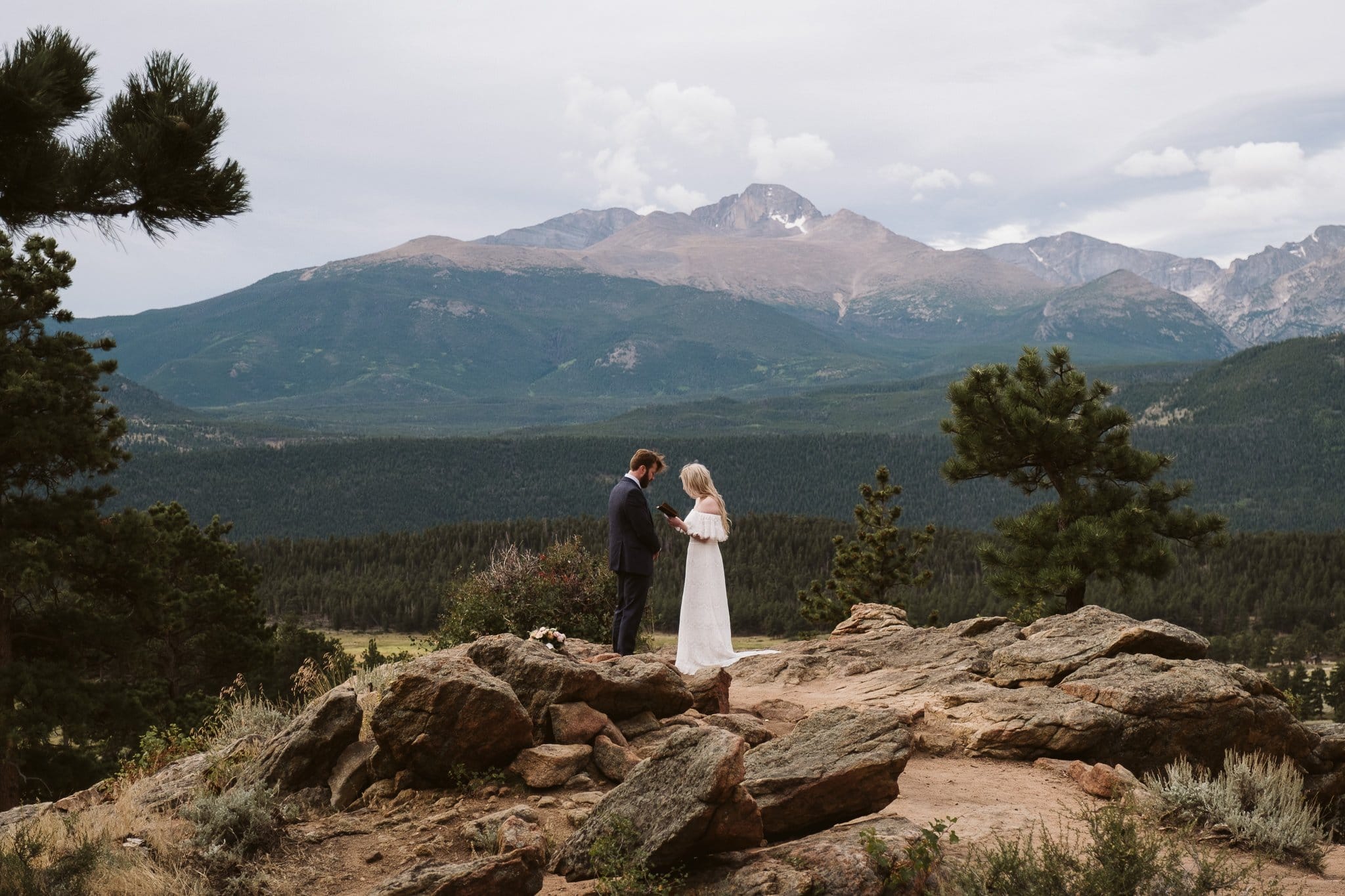 Self-solemnized elopement ceremony in Rocky Mountain National Park.