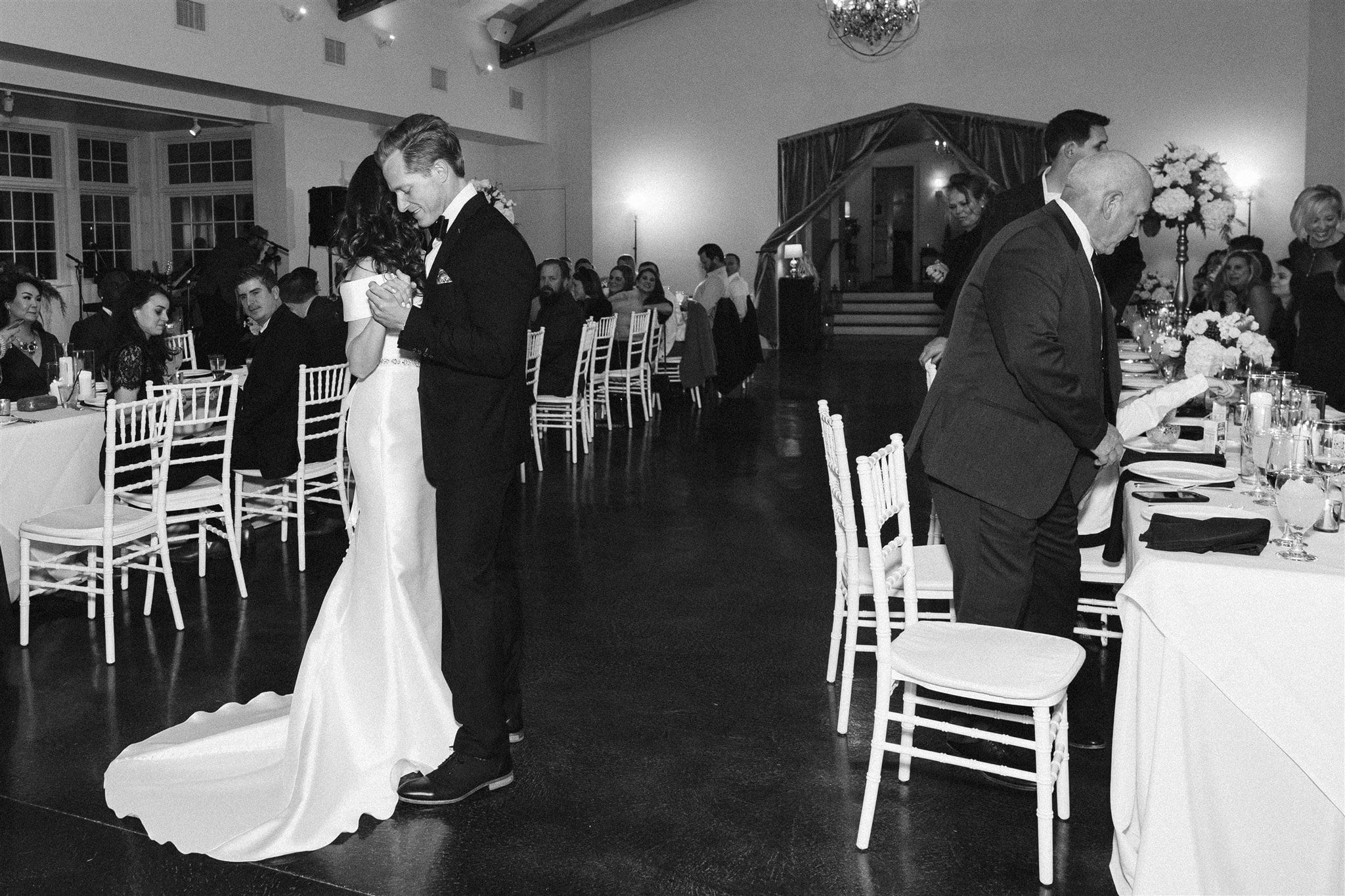 Bride and groom share first dance