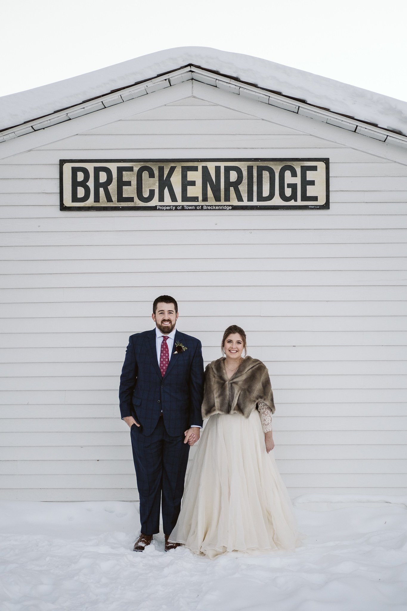 Breckenridge winter wedding photos.