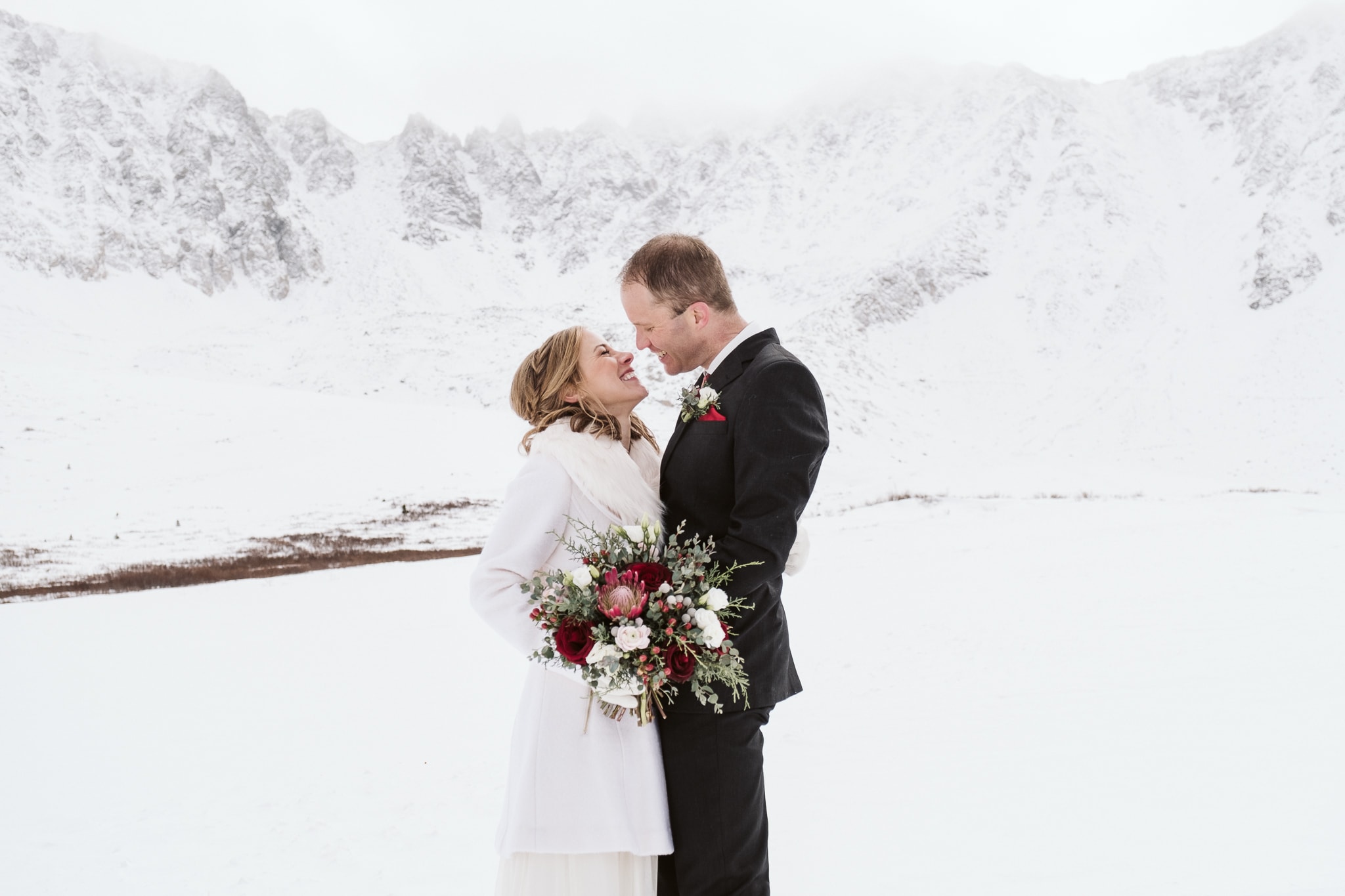 Backcountry winter elopement in Breckenridge