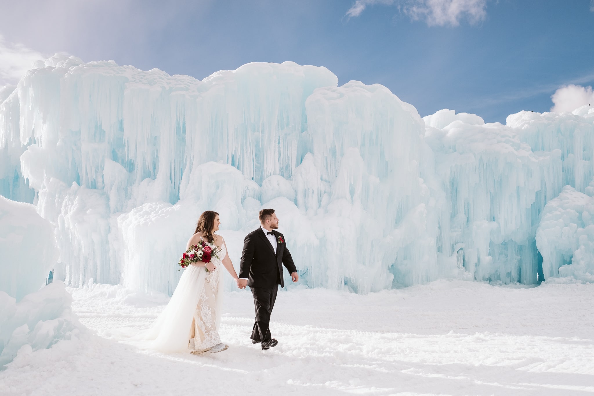 Winter Elopement at the Ice Castles in Colorado