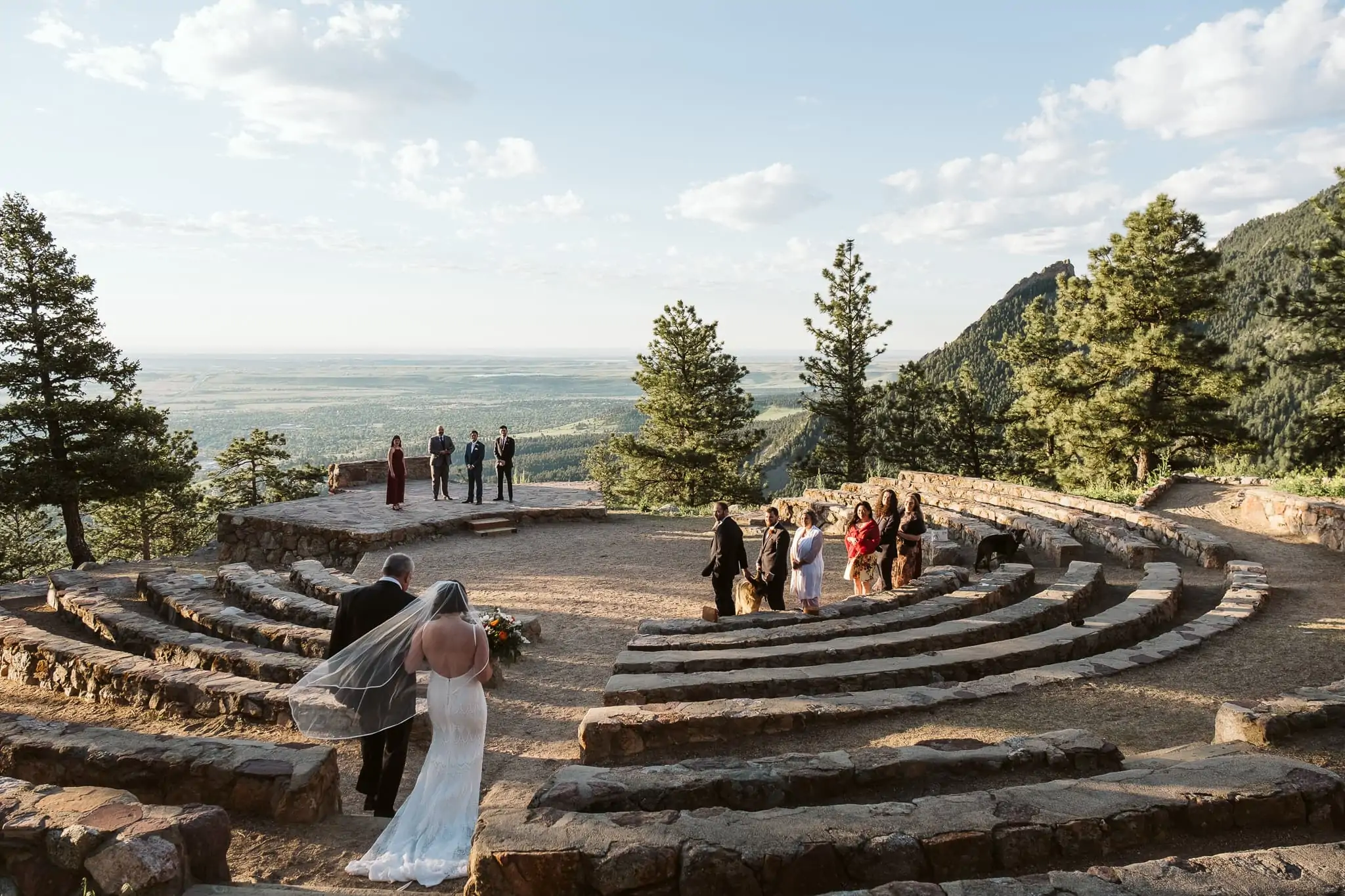Weekday elopement at Sunrise Amphitheater in Boulder, Colorado. 