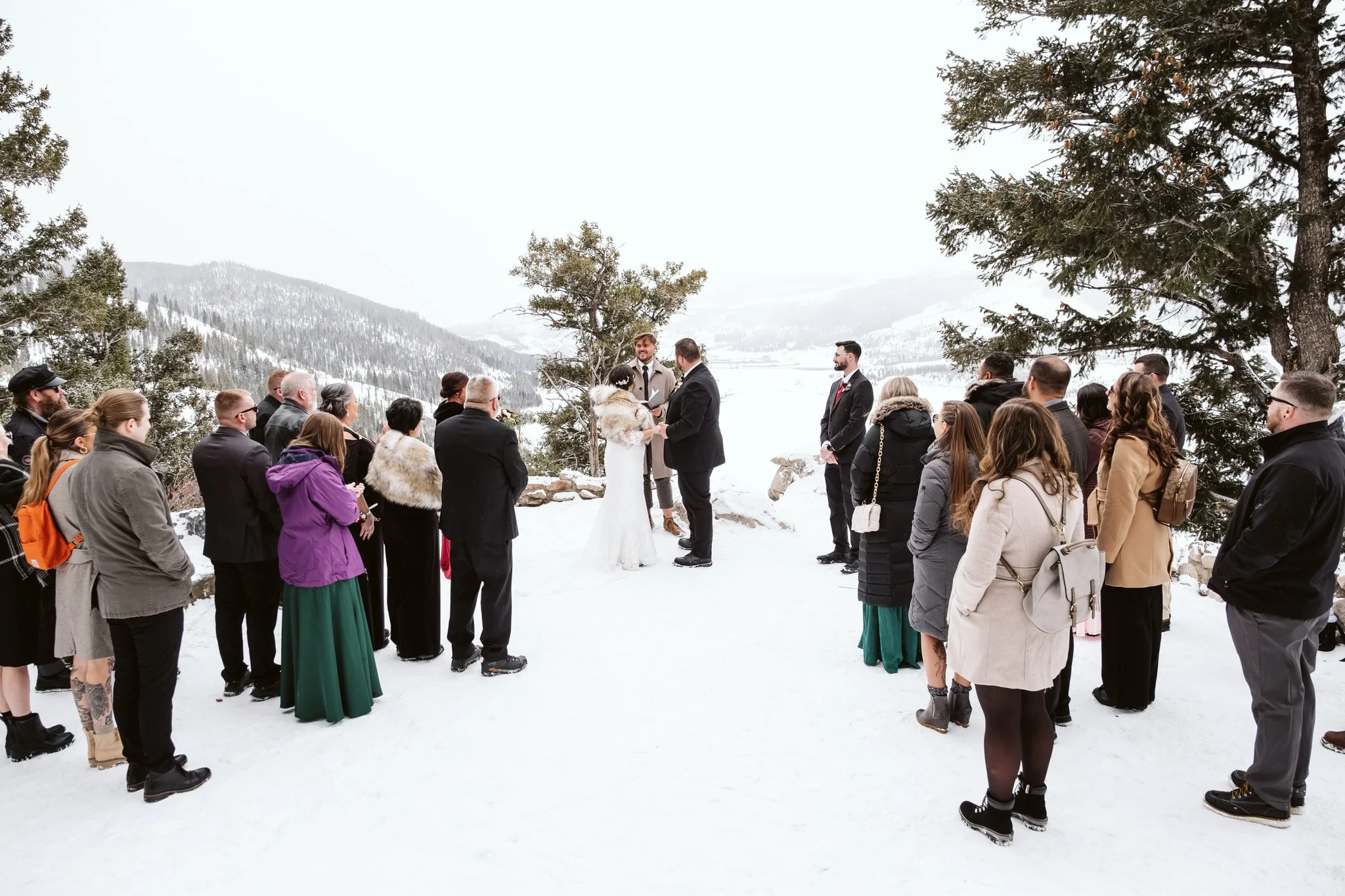 Winter wedding at Sapphire Point Overlook