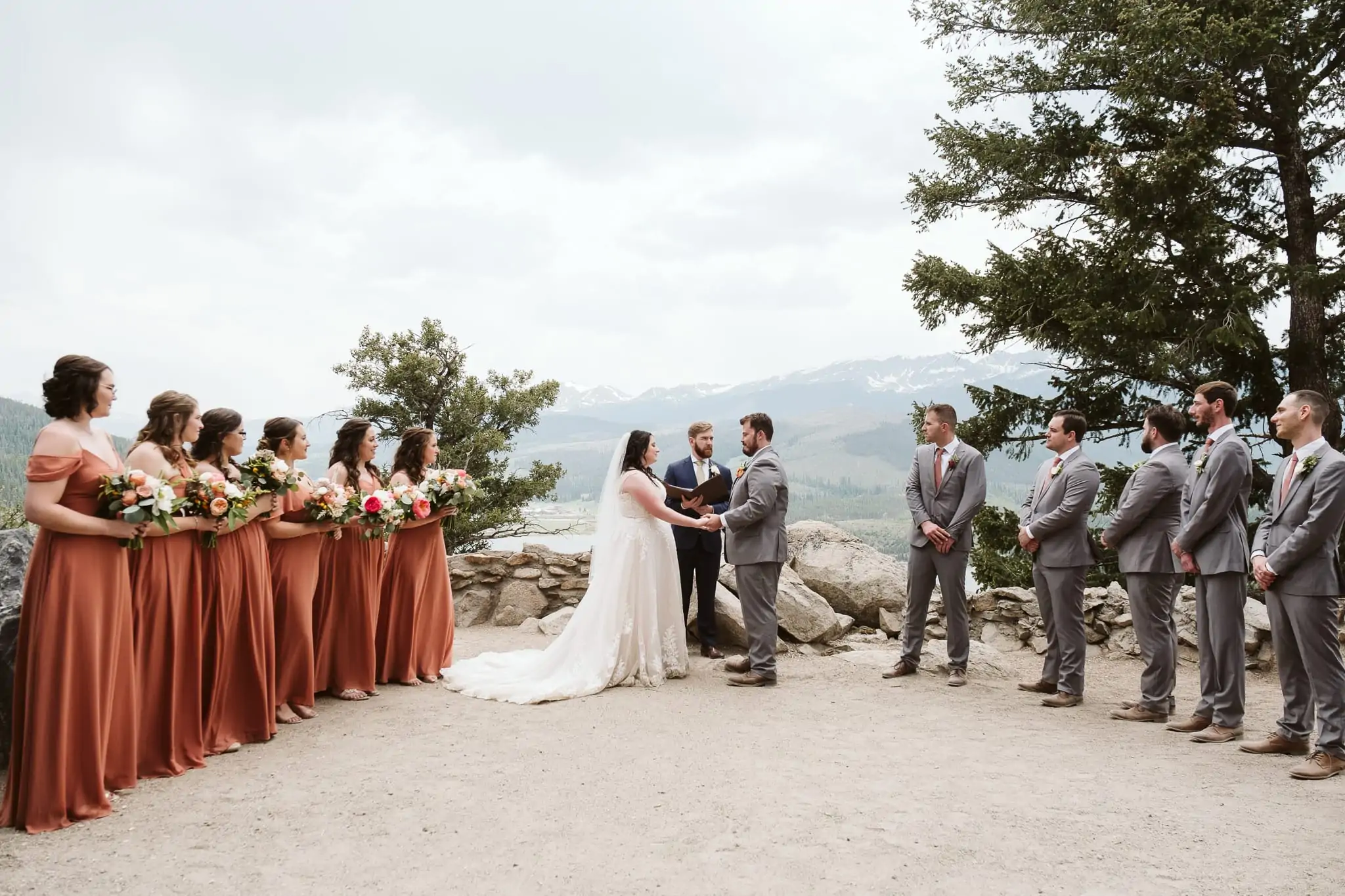 Wedding ceremony at Sapphire Point Overlook in Summit County