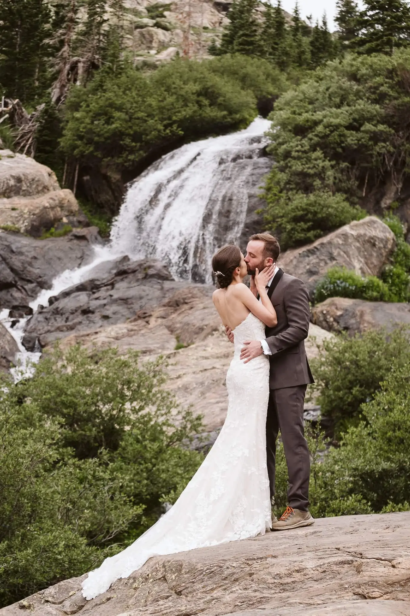 Waterfall elopement in Colorado