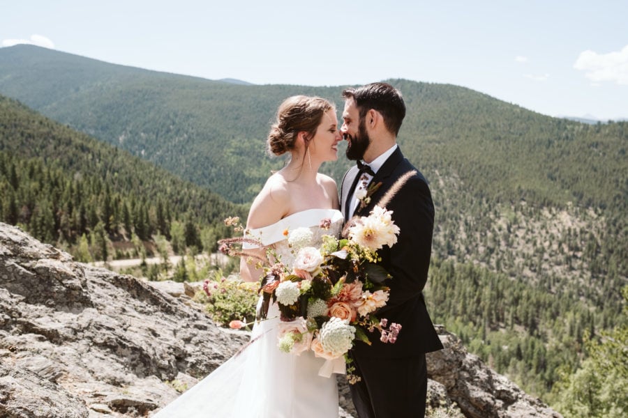 Bride and groom at a North Star Gatherings wedding in Colorado