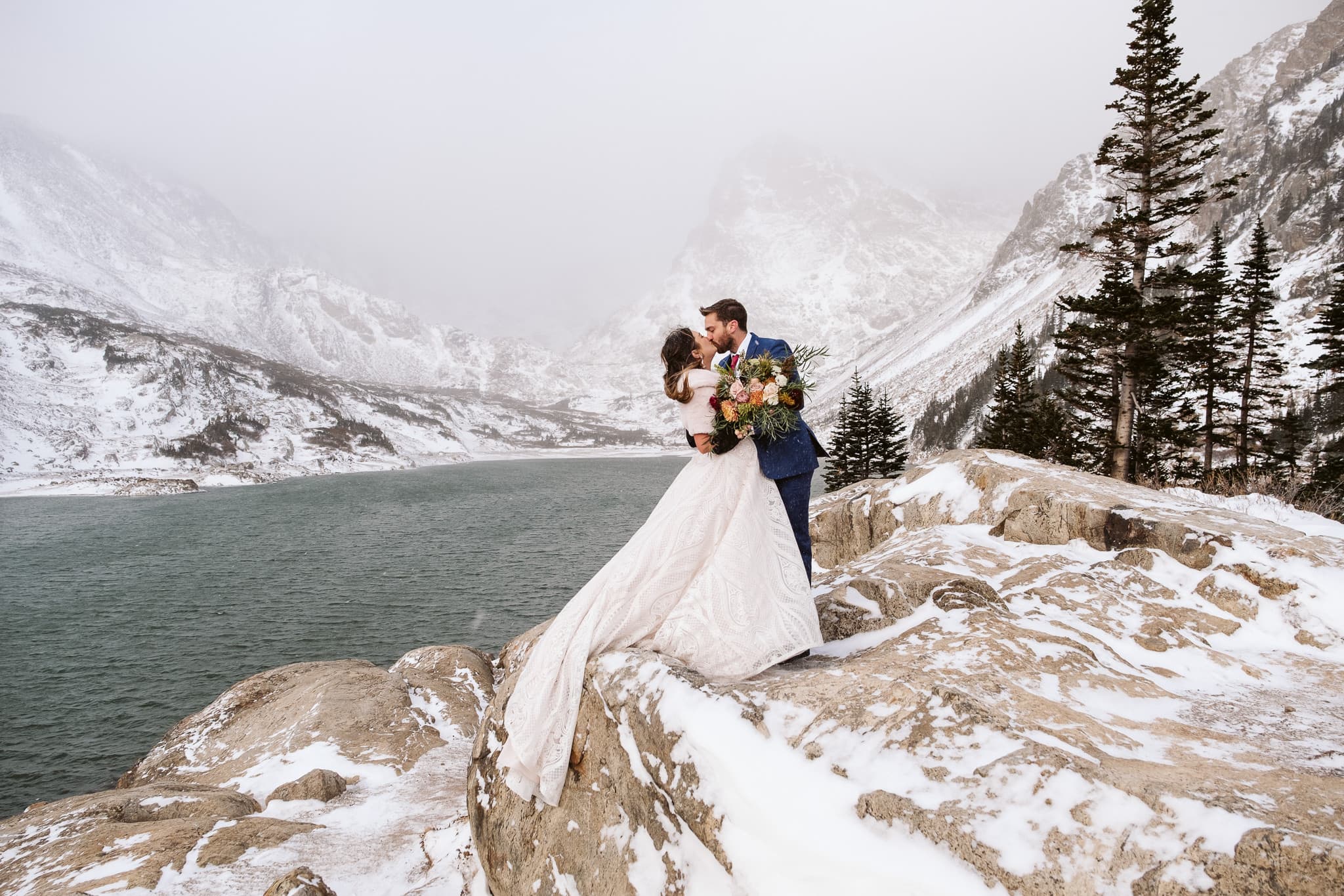 Lake Isabelle winter elopement