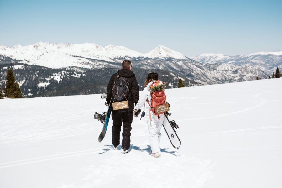 Snowboarding elopement at Copper Mountain in Colorado