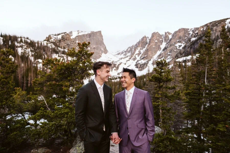 Teoh + Justin’s Sunrise Elopement in Rocky Mountain National Park