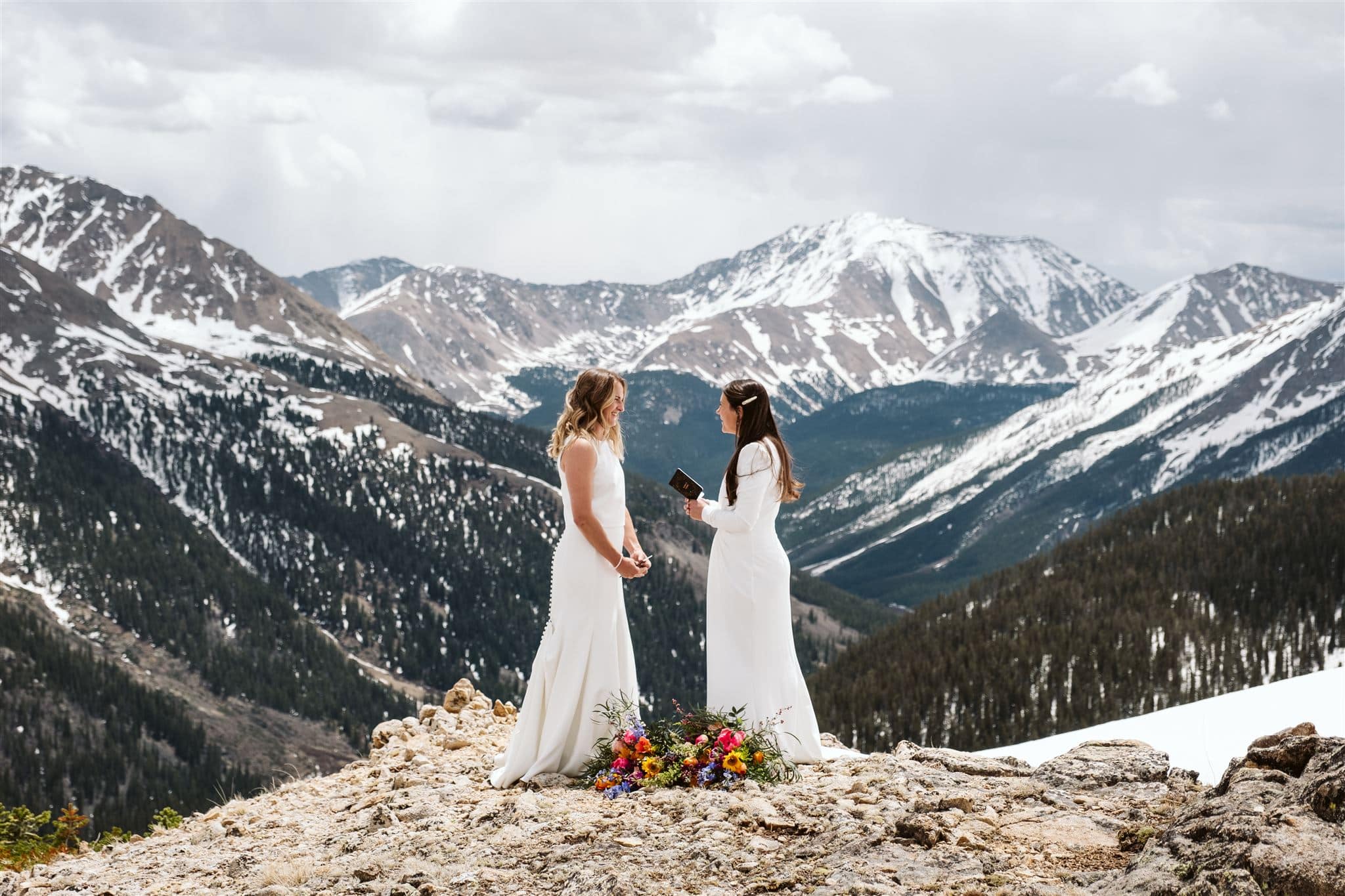 LGBTQ+ elopement in the mountains near Buena Vista, Colorado