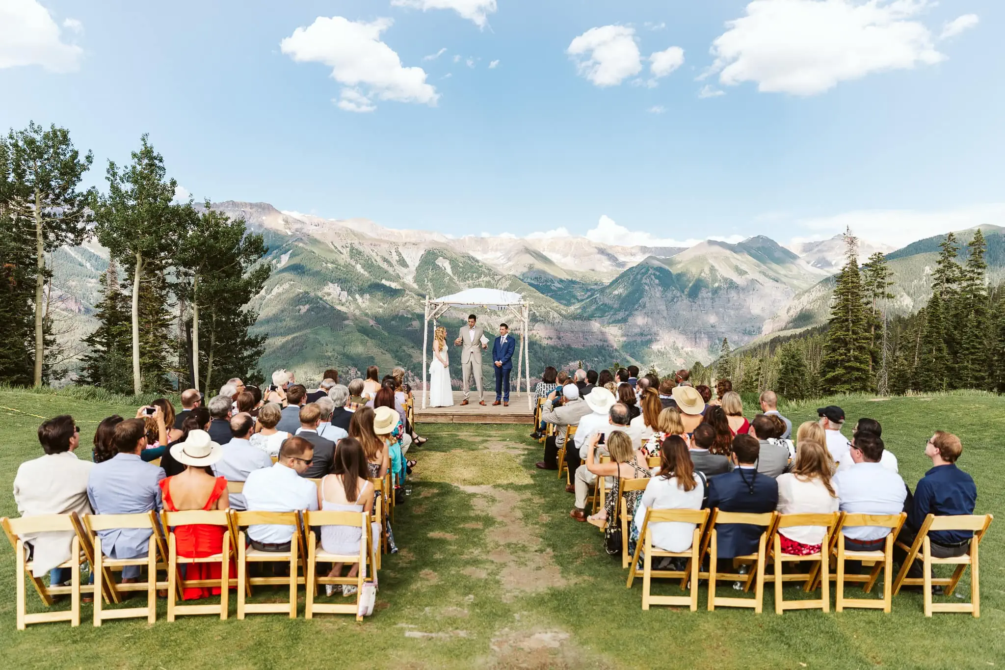 Wedding ceremony at San Sophia Overlook in Telluride
