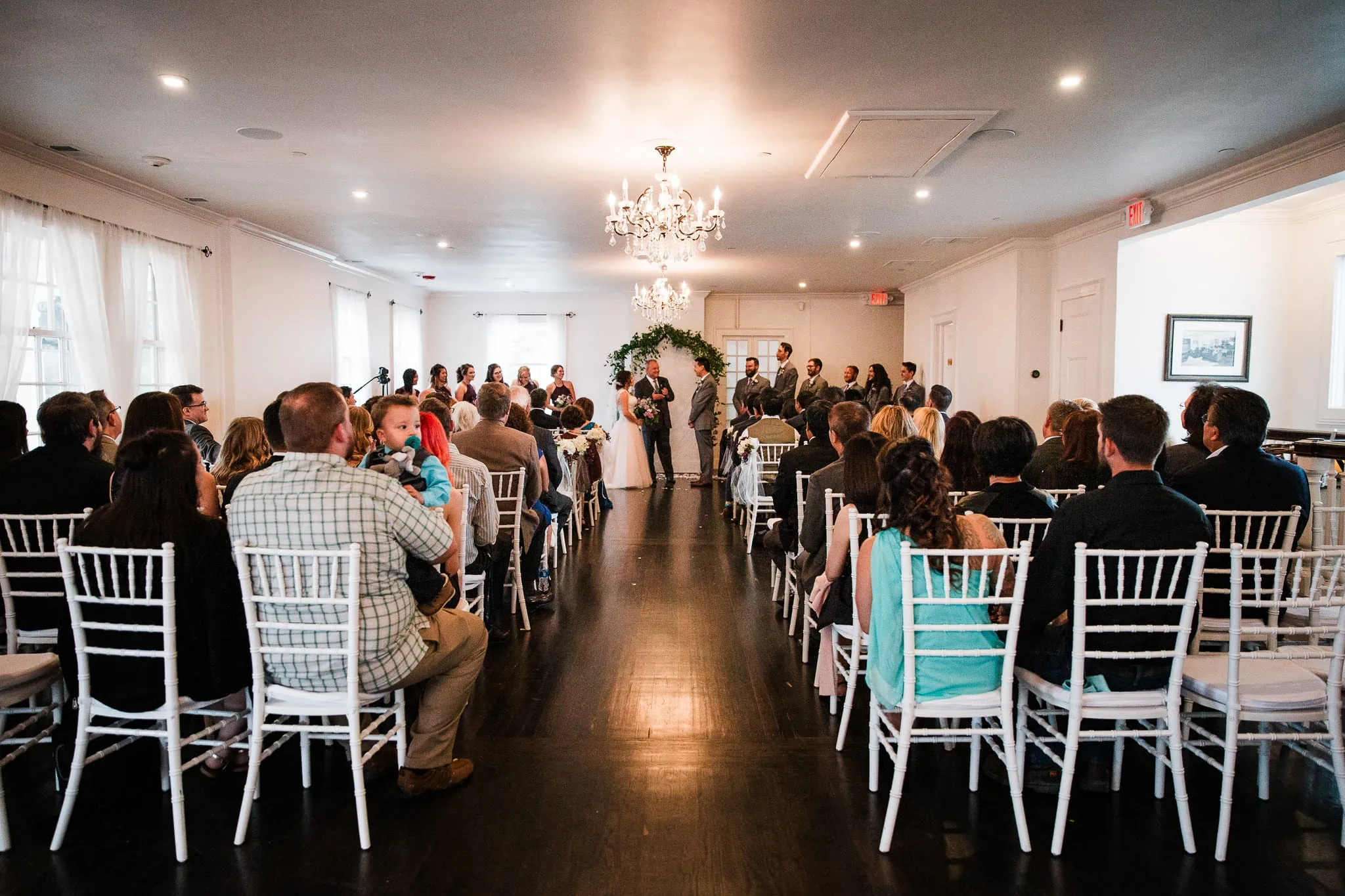 Indoor wedding ceremony at the Manor House