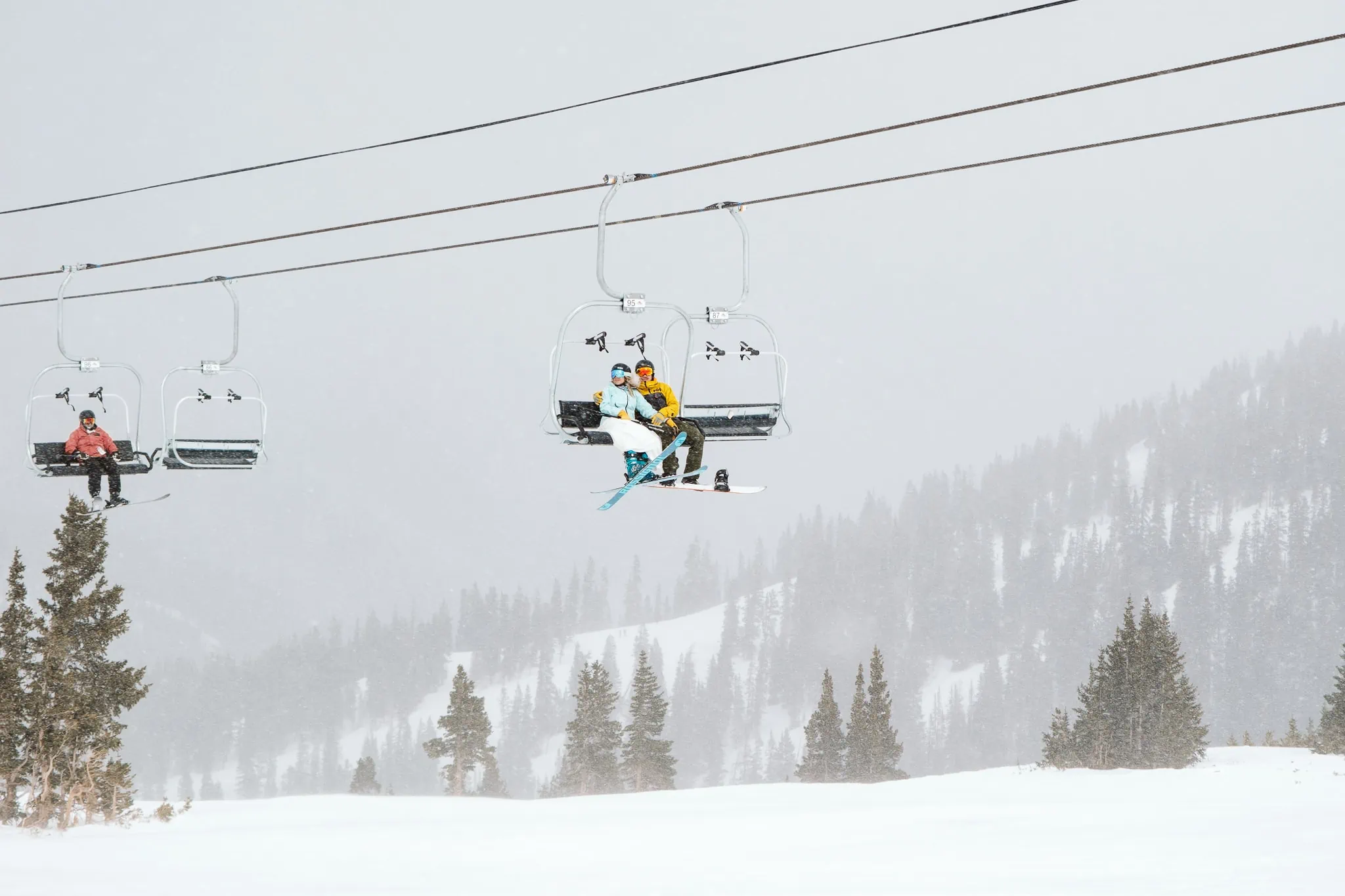 Snowboarding elopement at Loveland Ski Area in Colorado