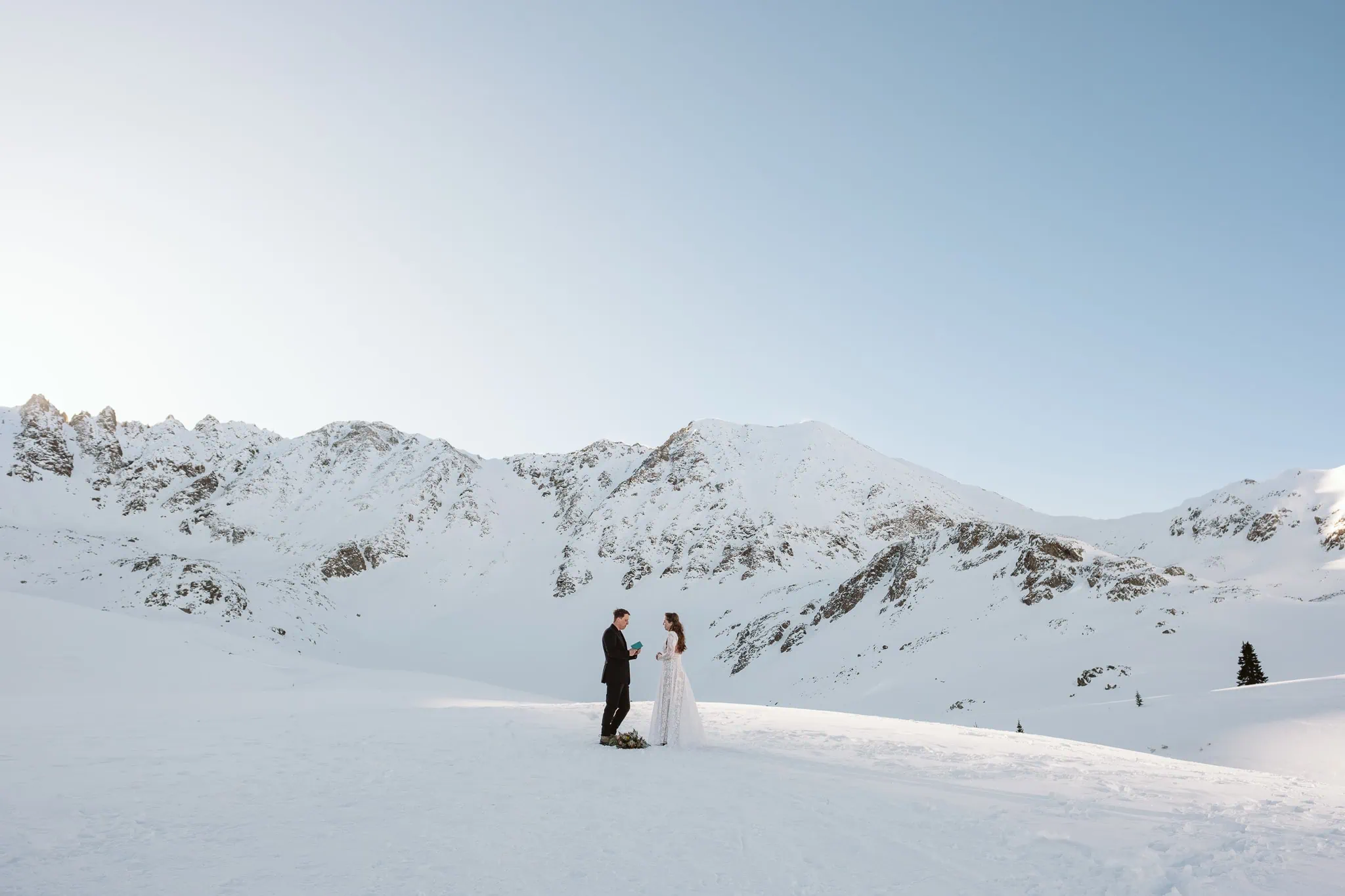 Winter elopement in Leadville, Colorado